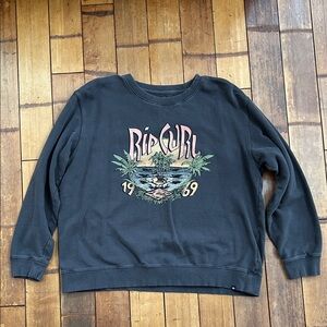 Rip Curl Charcoal Sweatshirt with Tropical Graphic